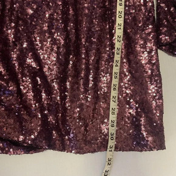 Francesca’s Miami Purple Sequin Long Sleeve Party Dress NWT Size S Cocktail - Picture 15 of 15